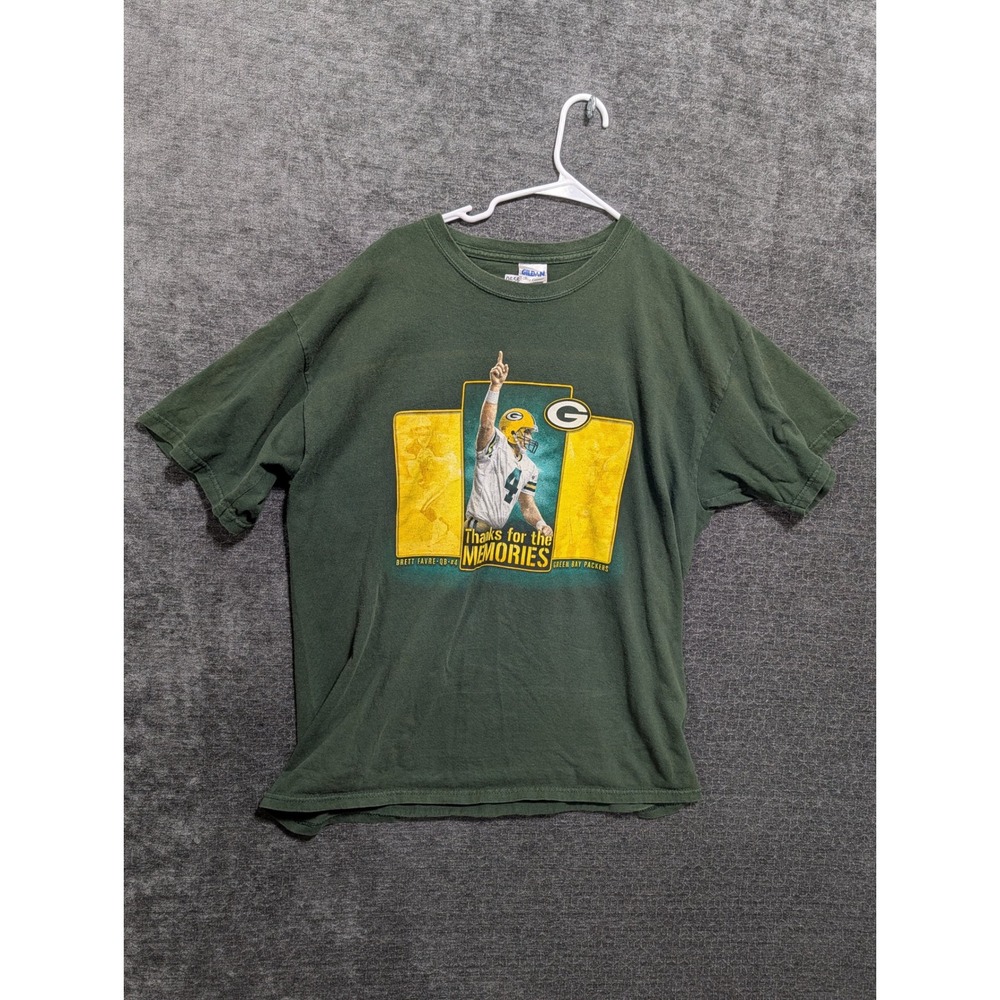 Brett Favre Green Bay Packers‎ T Shirt Mens XL Green Thanks For The Memories NFL